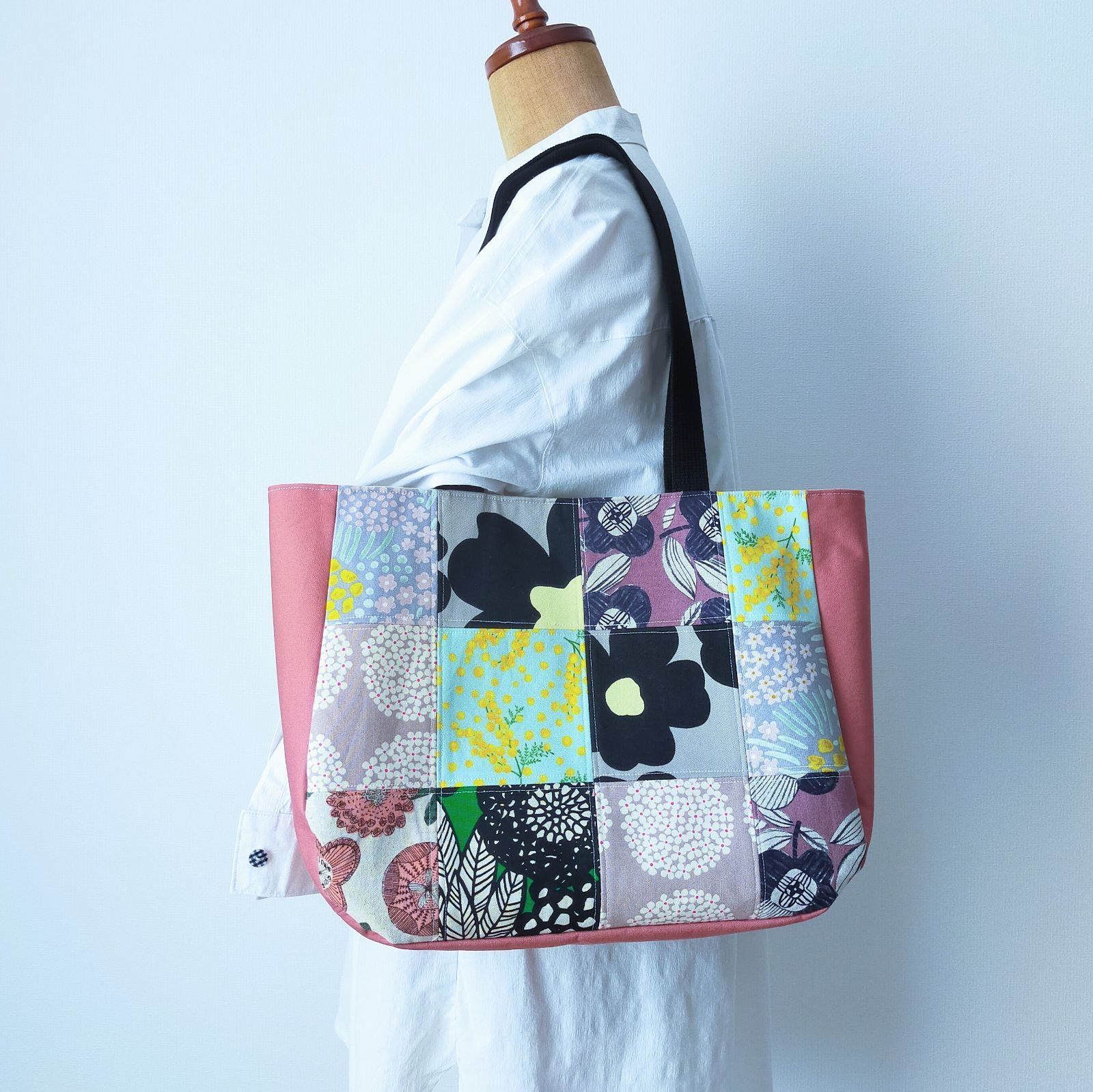 ハンドメイド パッチワークバッグ 可愛いバッグ 特大サイズ トート