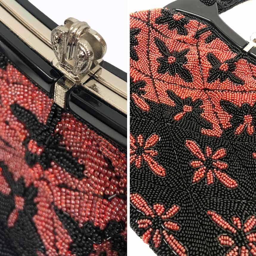 京やO265 和装バッグ 和洋兼用 ビーズバッグ ビーズ刺繍 高級着物