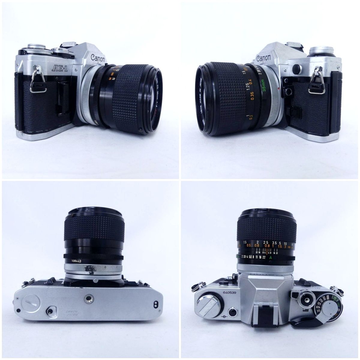Canon キヤノン AE-1 + FD 35mm 1:2 f2 S.S.C. フィルムカメラ 一眼