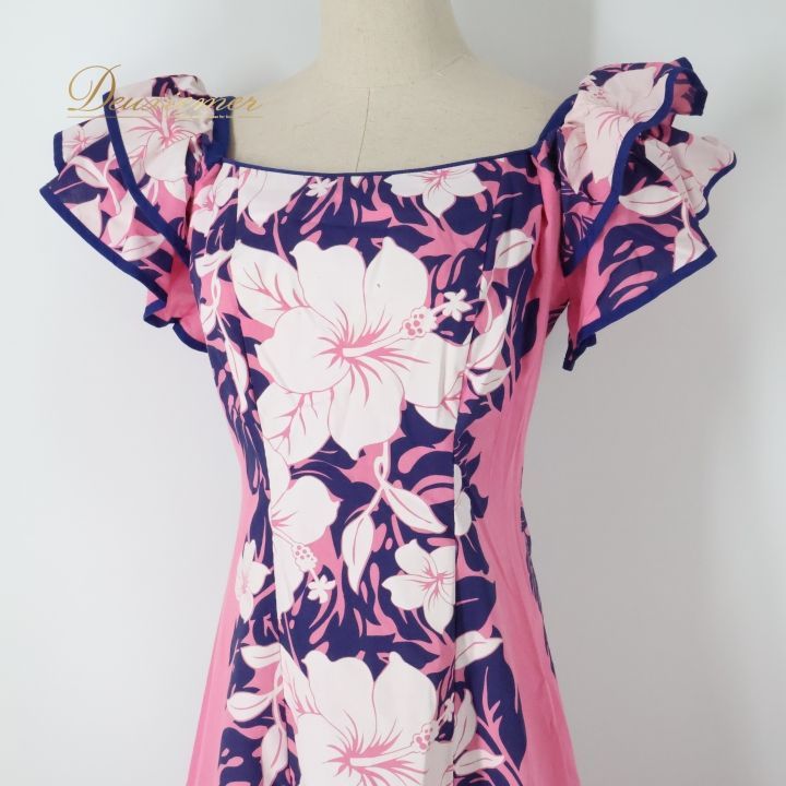 フラダンス 衣装 ワンピース ドレス ピンク系 CC Fashions ハワイ製