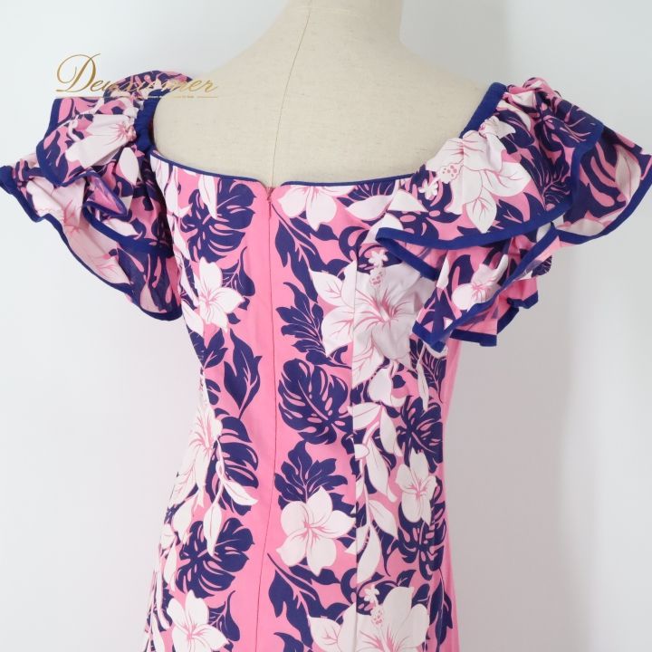 フラダンス 衣装 ワンピース ドレス ピンク系 CC Fashions ハワイ製