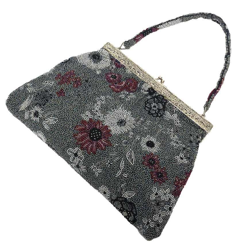 京やO266 和装バッグ 和洋兼用 ビーズバッグ ビーズ刺繍 高級着物