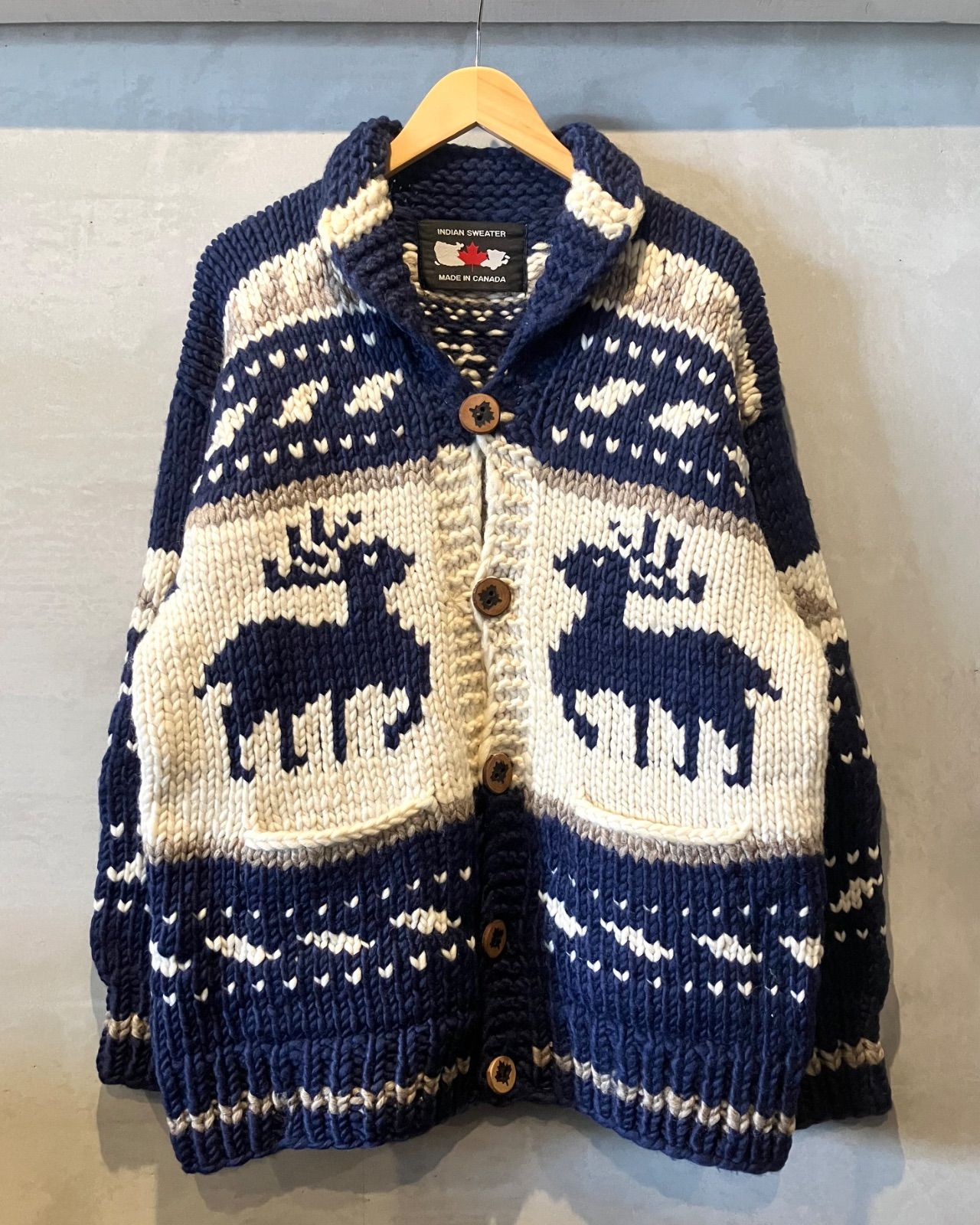 Cowichan Indian ウールセーター INDIAN SWEATER-Cowichan Jacket-Made in CANADA カウチンセーター