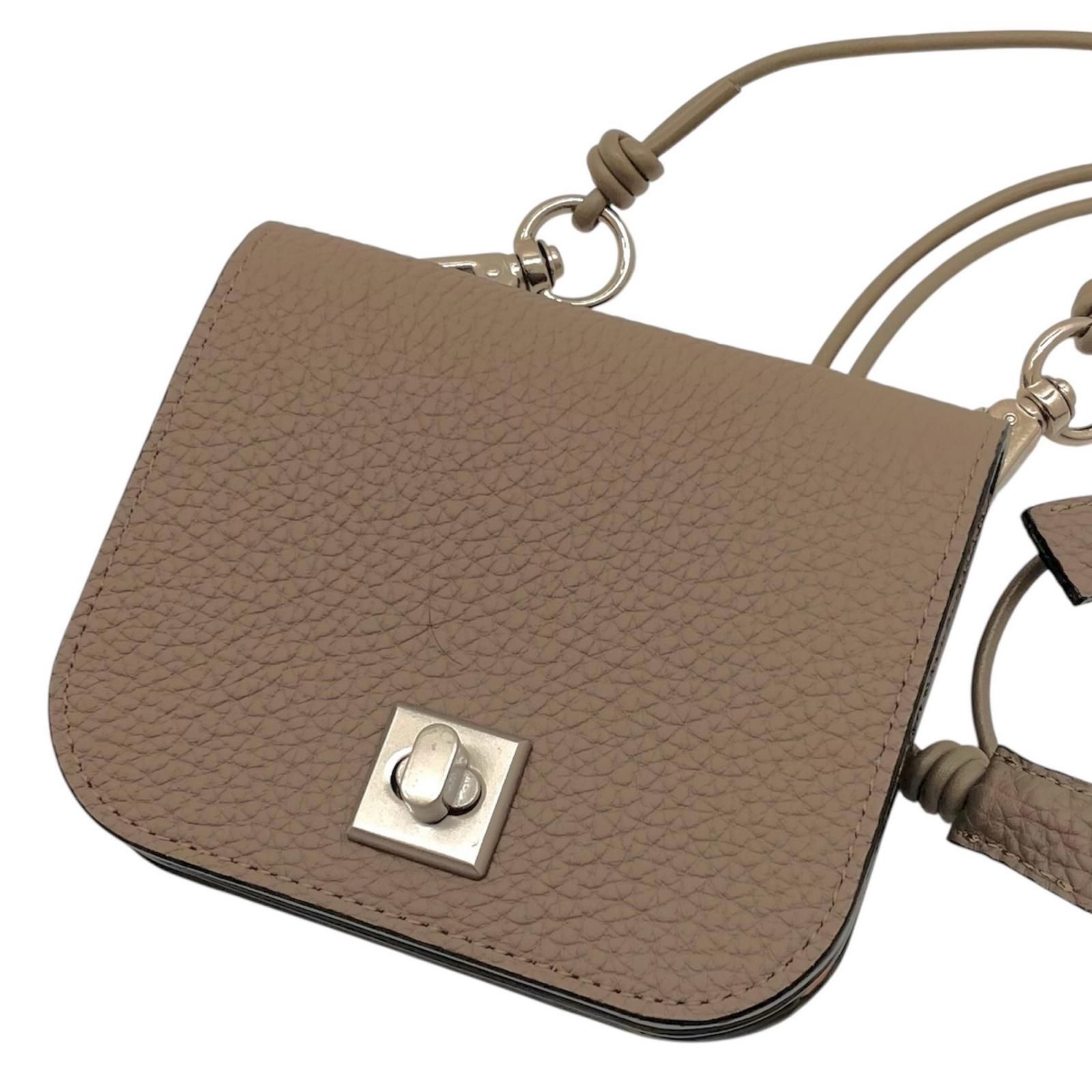 【中古】itti | イッチ CRISTY WLT SHOULDER/DIPLO FJORD クリスティウォレットショルダー レザーミニバッグ　ITTI-BAG-068-DF グレイッシュベージュ【尾張小牧店】 中古】itti | イッチ CRISTY WLT SHOULDER/DIPLO FJORD クリスティ