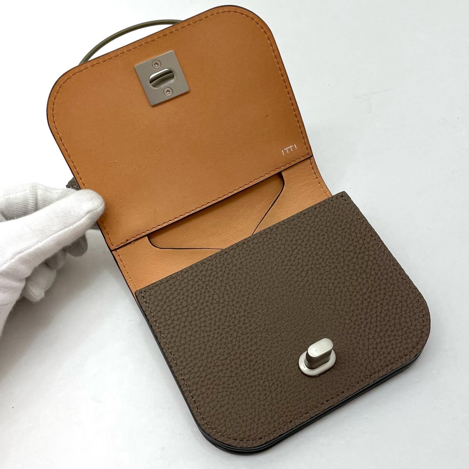 【中古】itti | イッチ CRISTY WLT SHOULDER/DIPLO FJORD クリスティウォレットショルダー レザーミニバッグ　ITTI-BAG-068-DF グレイッシュベージュ【尾張小牧店】 中古】itti | イッチ CRISTY WLT SHOULDER/DIPLO FJORD クリスティ