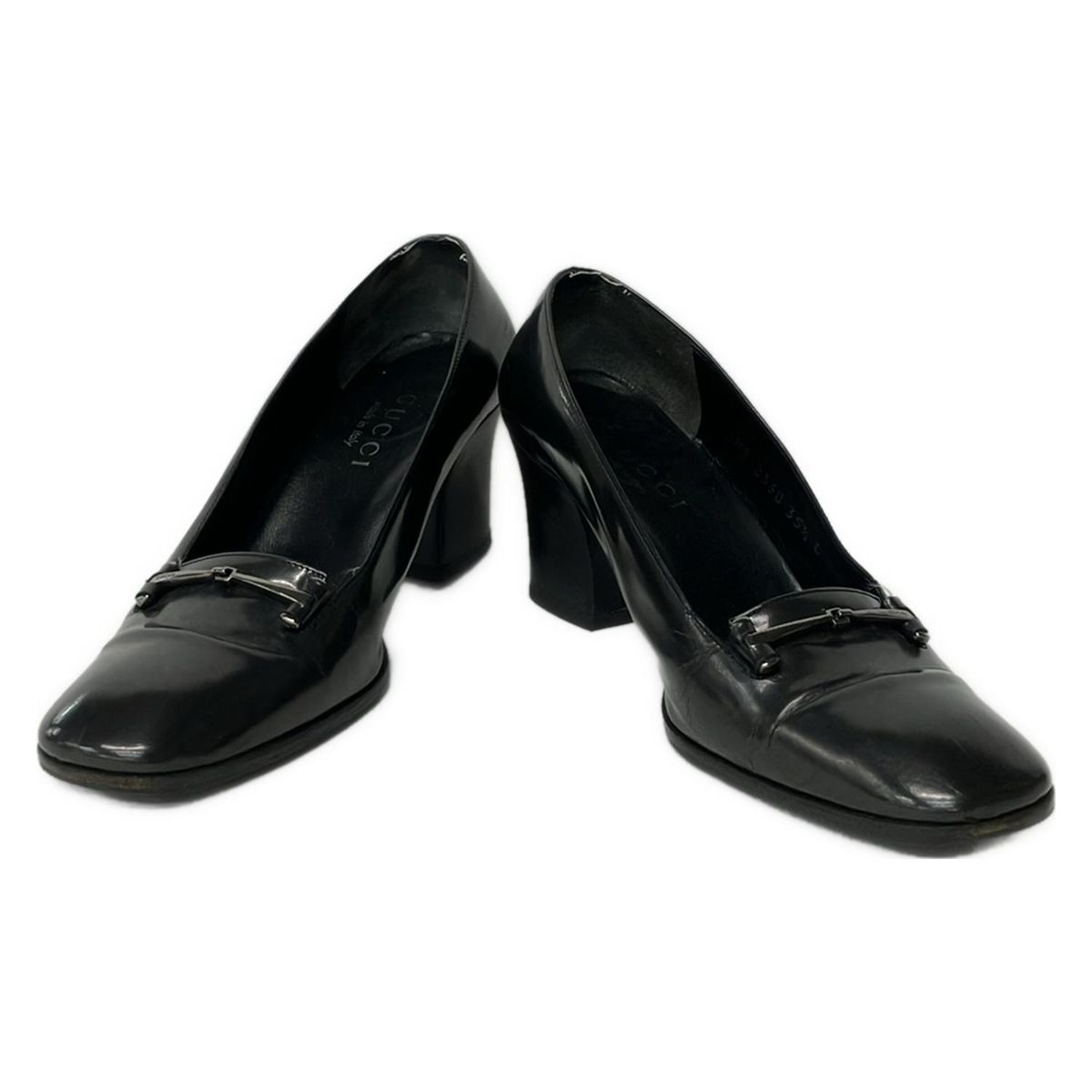 【正規品】美品 グッチ GUCCI レザー ハイヒール パンプス 35 1/2 GUCCI(グッチ) パンプス 35 1/2 C レディース - 黒×シルバー レザー