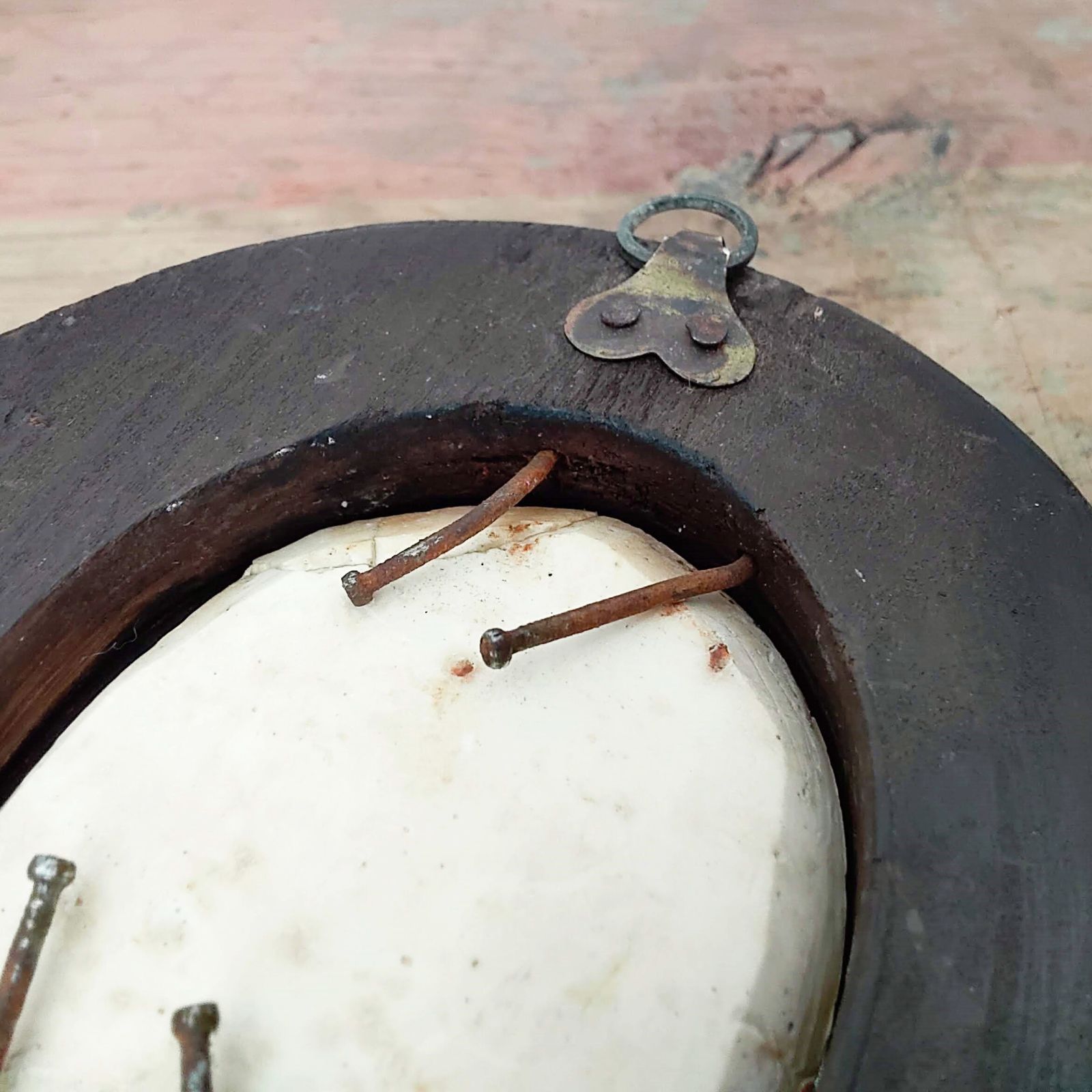 アンティーク メダイヨン 1800年代 19世紀 フランス 聖母マリア 石膏