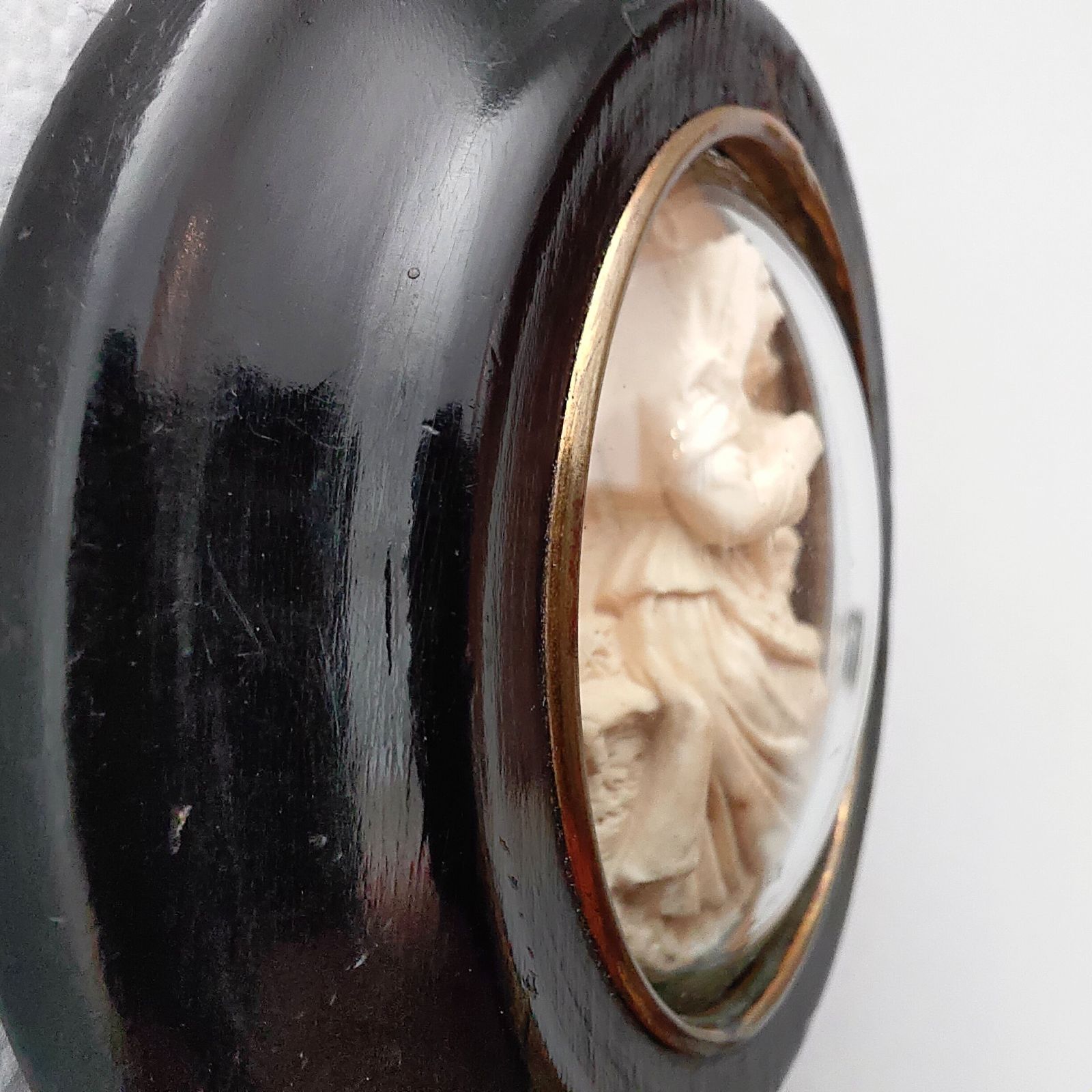 アンティーク メダイヨン 1800年代 19世紀 フランス 聖母マリア 石膏