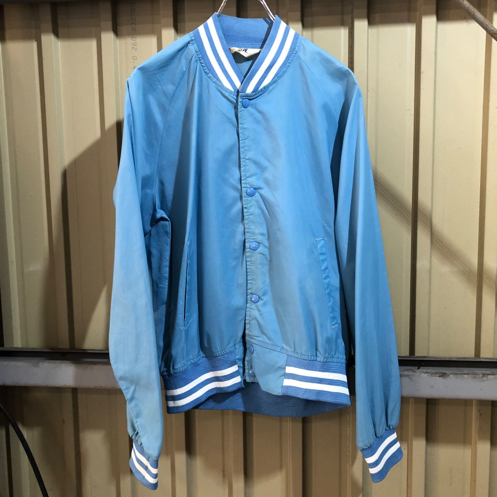 1677 Chalk Line ナイロンスタジャン 水色 M チョークライン 90s 