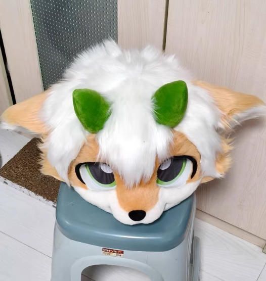 ☆着ぐるみヘッド ドラゴン NO.514 黄色 全頭ヘッド ケモノ ファー