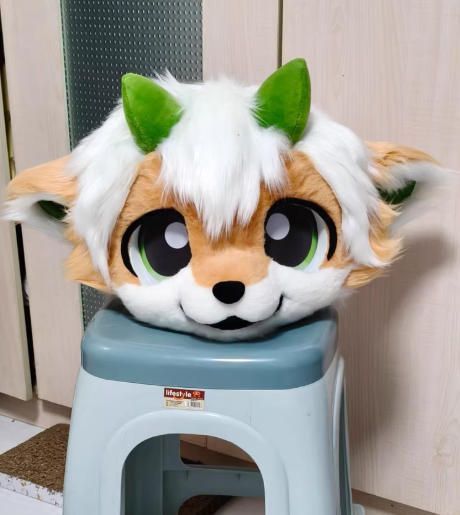 ☆着ぐるみヘッド ドラゴン NO.514 黄色 全頭ヘッド ケモノ ファー