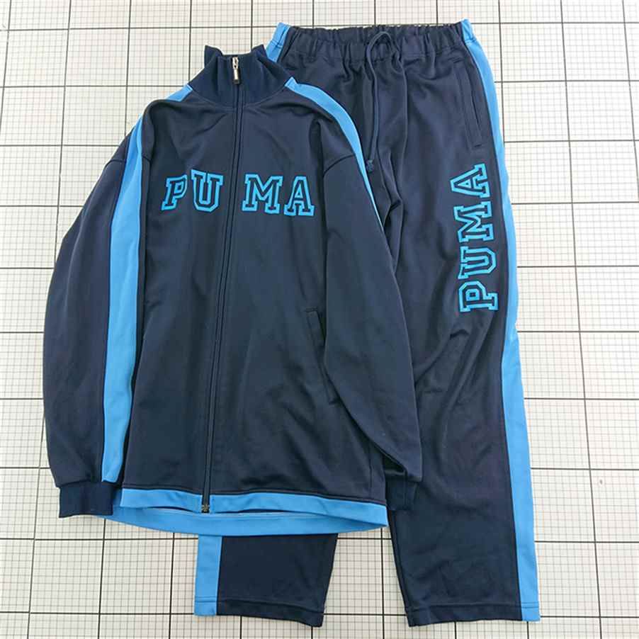 ◇ ⊇ プーマ PUMA ジャージ上下セット ネイビー系 160 キッズ E