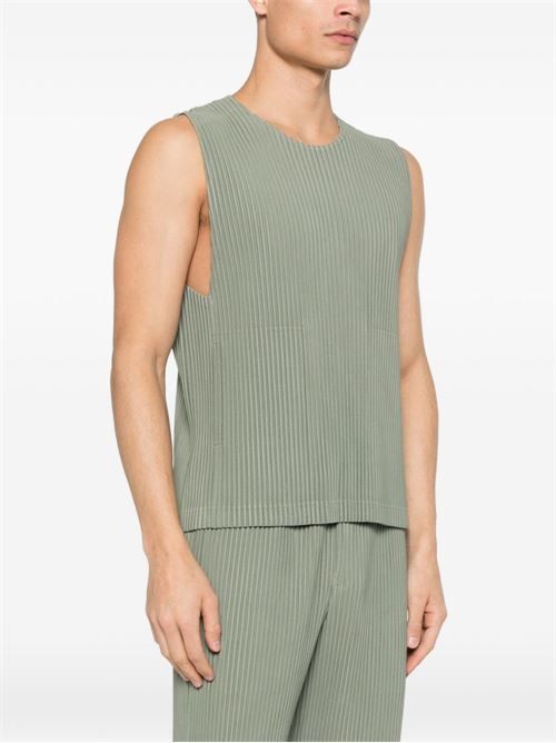 HOMME PLISSE' ISSEY MIYAKE プリーツノースリーブトップ 送料無料