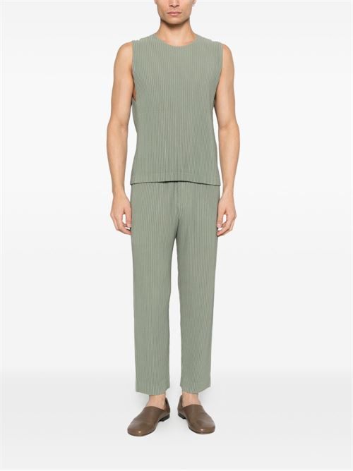 HOMME PLISSE' ISSEY MIYAKE プリーツノースリーブトップ 送料無料