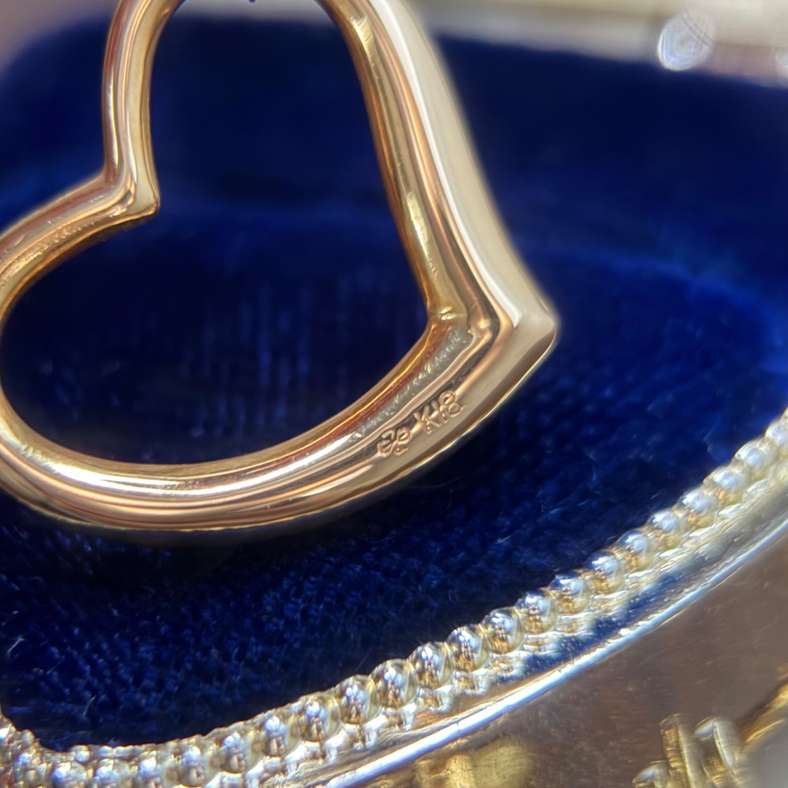 ジュエリーマキ 】K18 オープンハート ゴールド ネックレス 39cm 1.6g