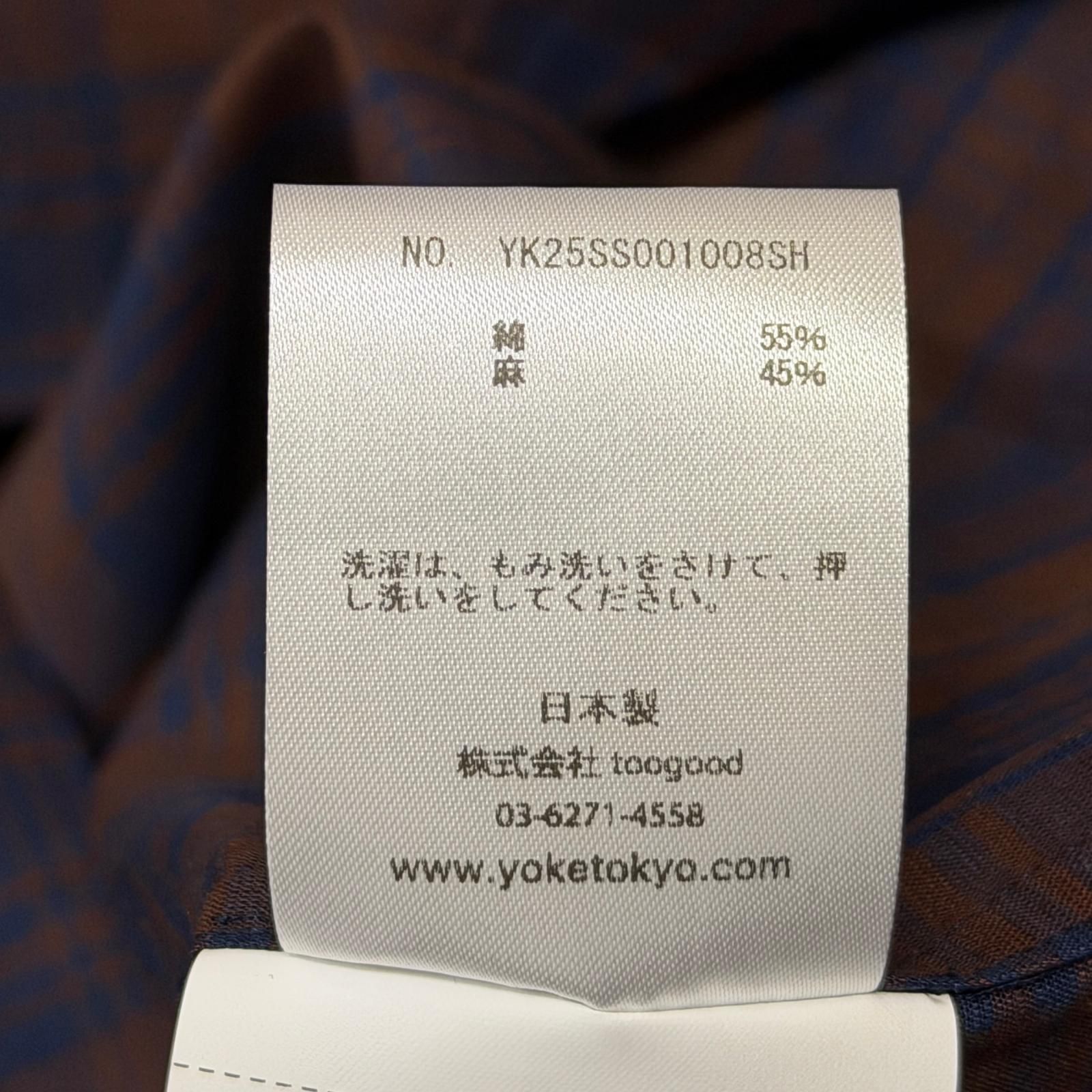 参考上代35200円 未使用 YOKE 25SS COTTON LINEN BOIL SHIRTS コットン