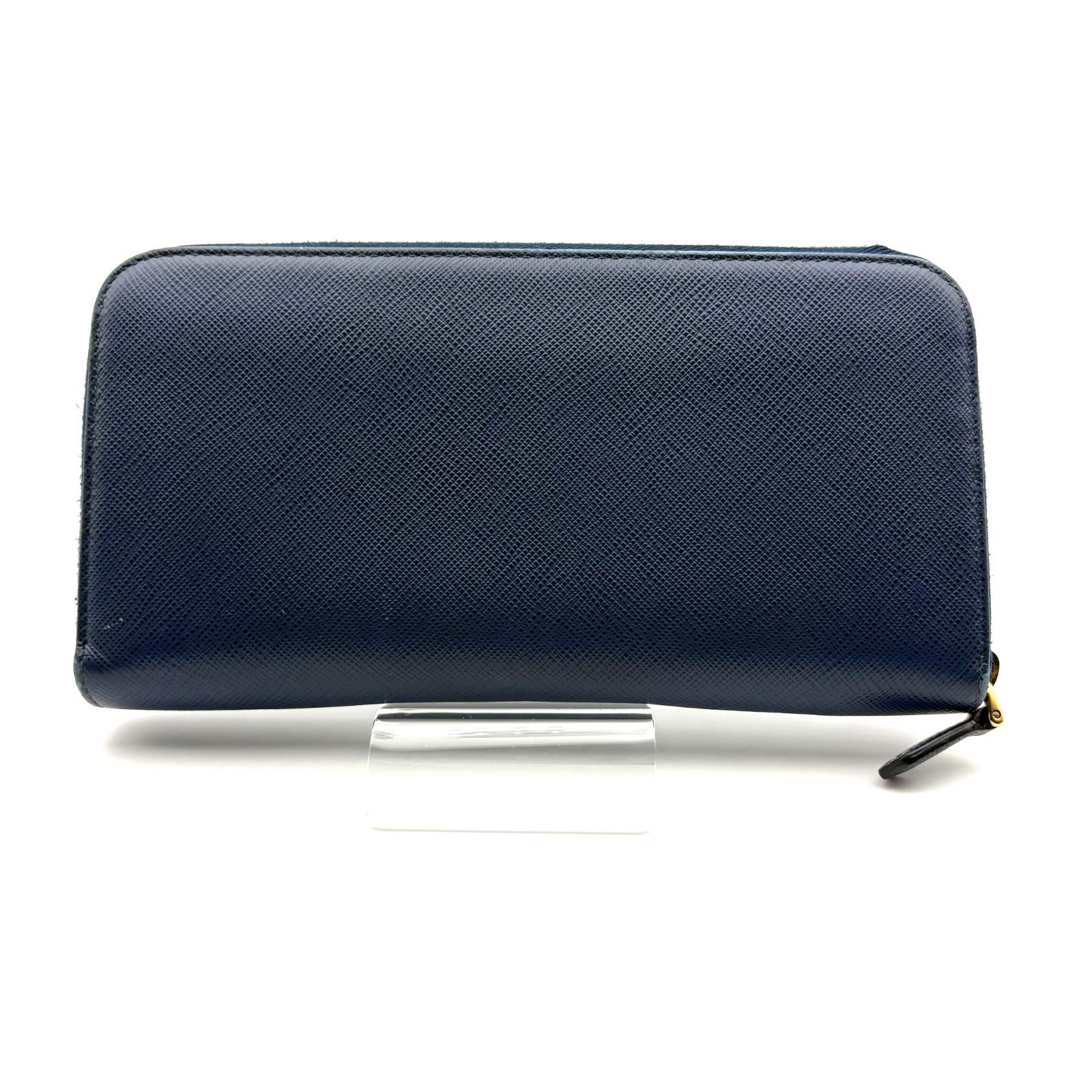 【極美品】プラダ 長財布 サフィアーノ ラウンドジップ ネイビー 1ML506 箱付／美品 】PRADA プラダ ラウンドジップ 長財布 1ML506