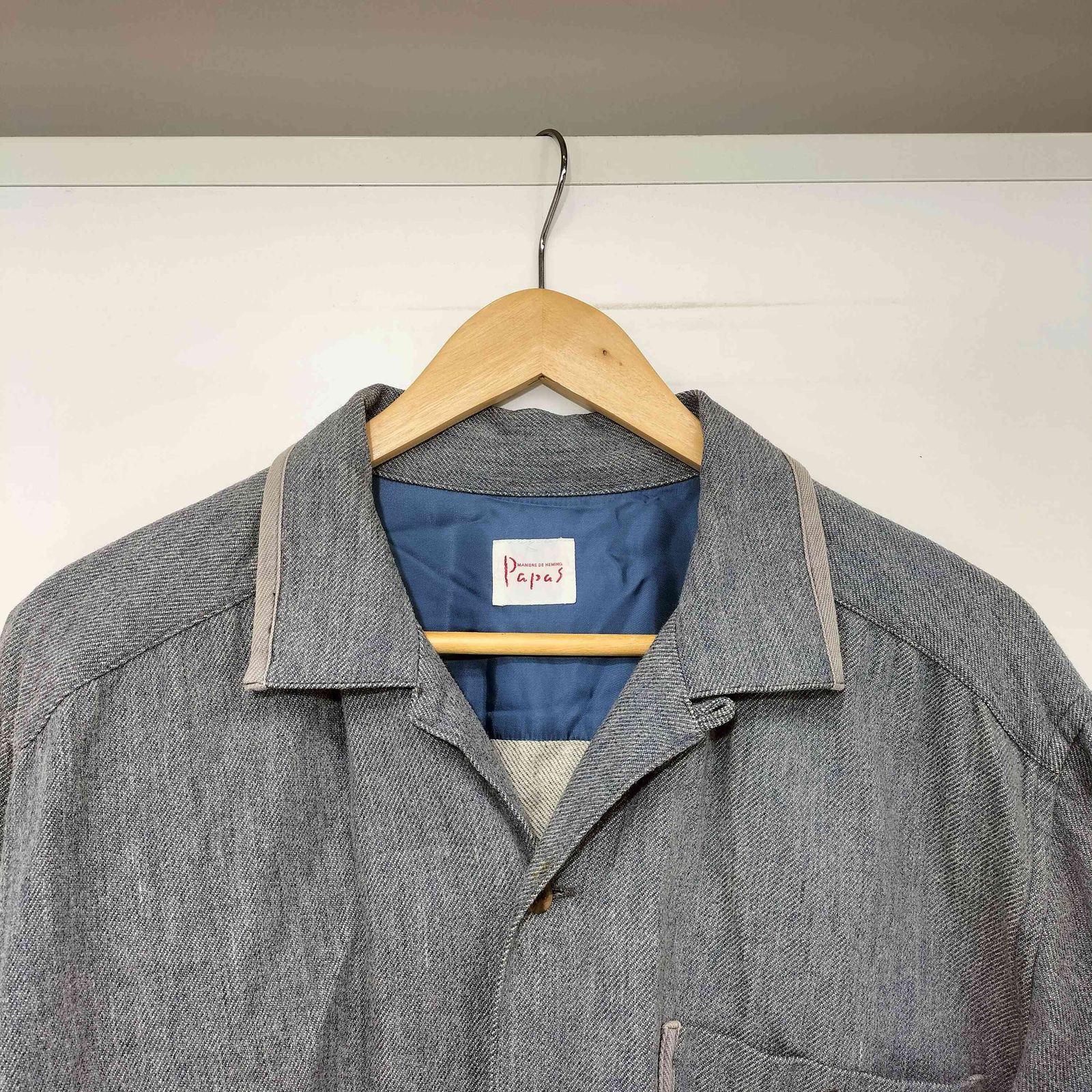 パパス papas ウール混 コットンシャツジャケット メンズ JPN：M