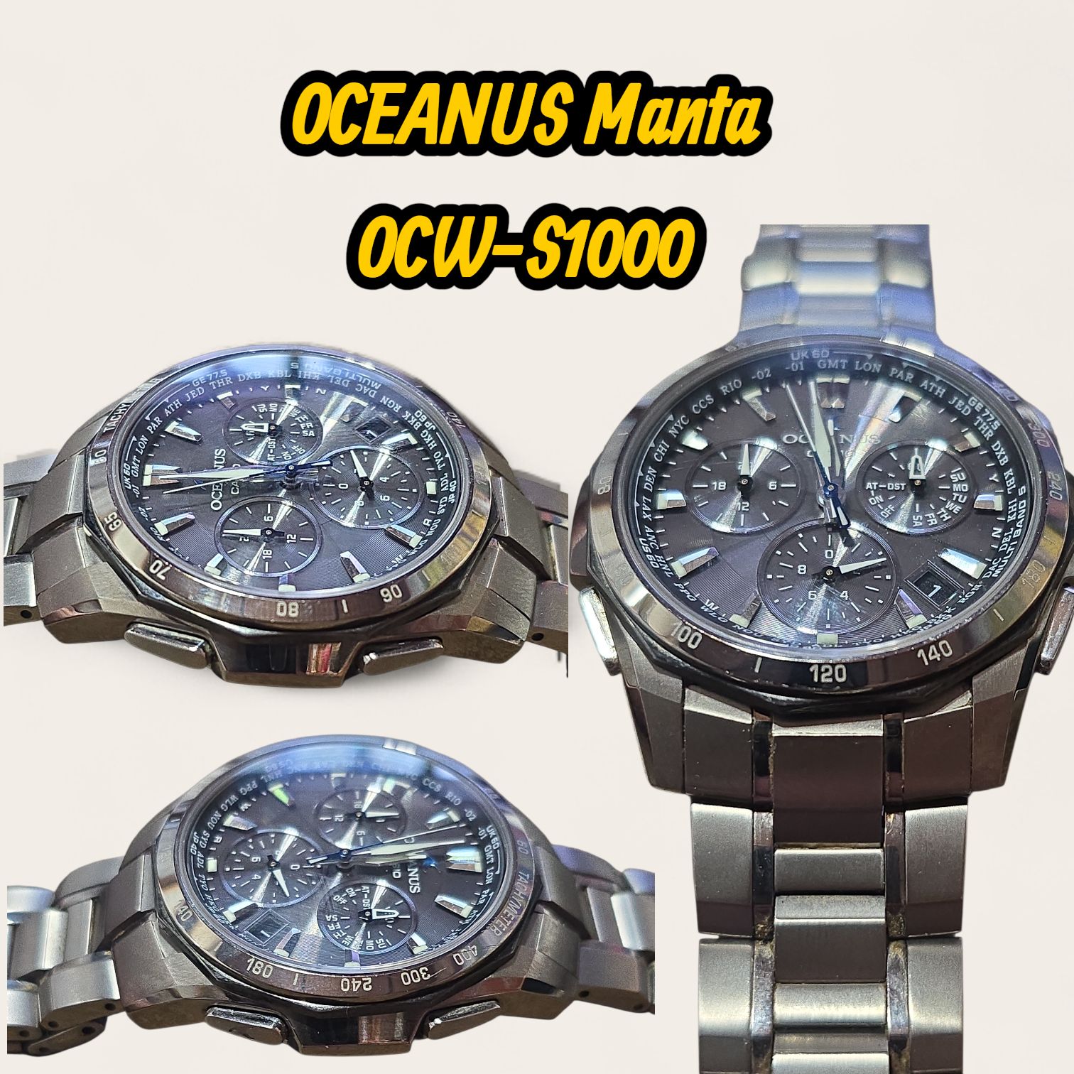 ジャンク】CASIO オシアナス マンタ OCW-S1000 不動品 箱・説あり