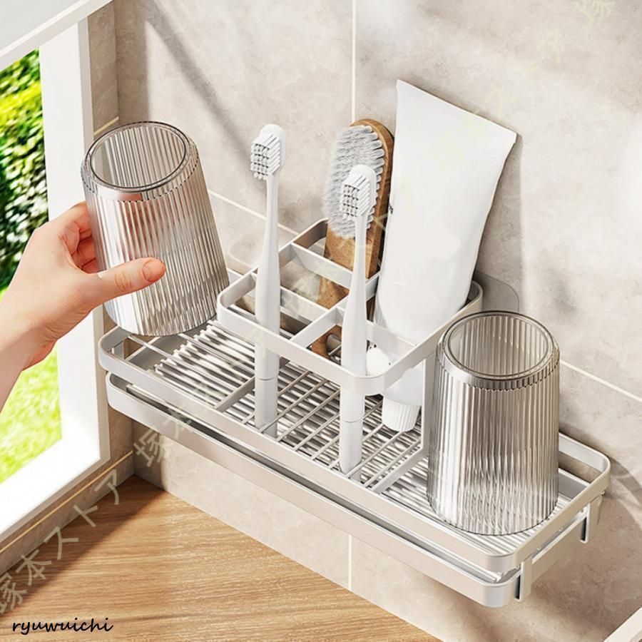 【新品?未使用】 歯ブラシホルダー 清潔設計 歯ブラシ立て ブラシスタンド セット 金属 洗面台 アート マルチホルダー ペン立て ブラシ立て