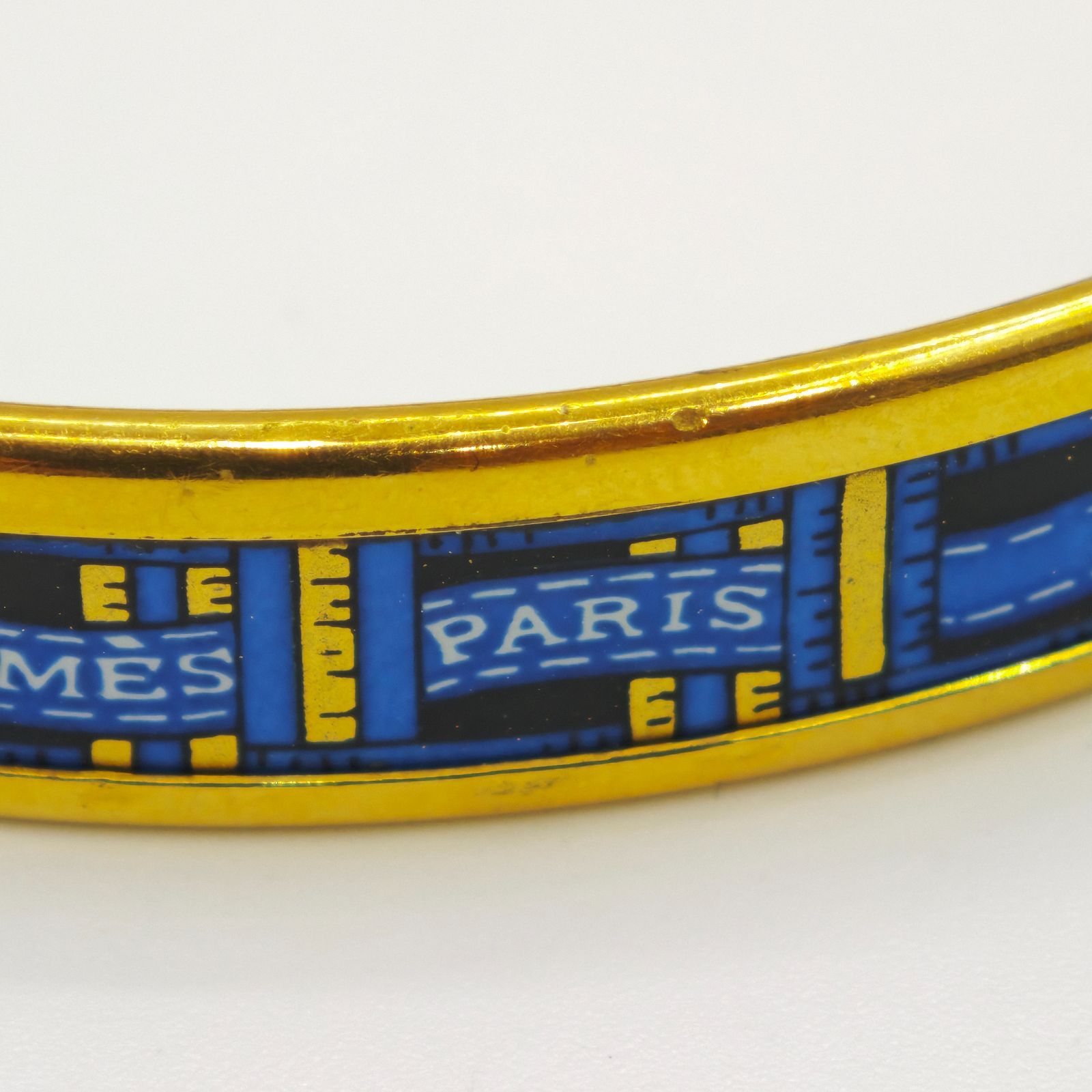 HERMES バングル エルメス ブルー エマイユ 七宝 ゴールド