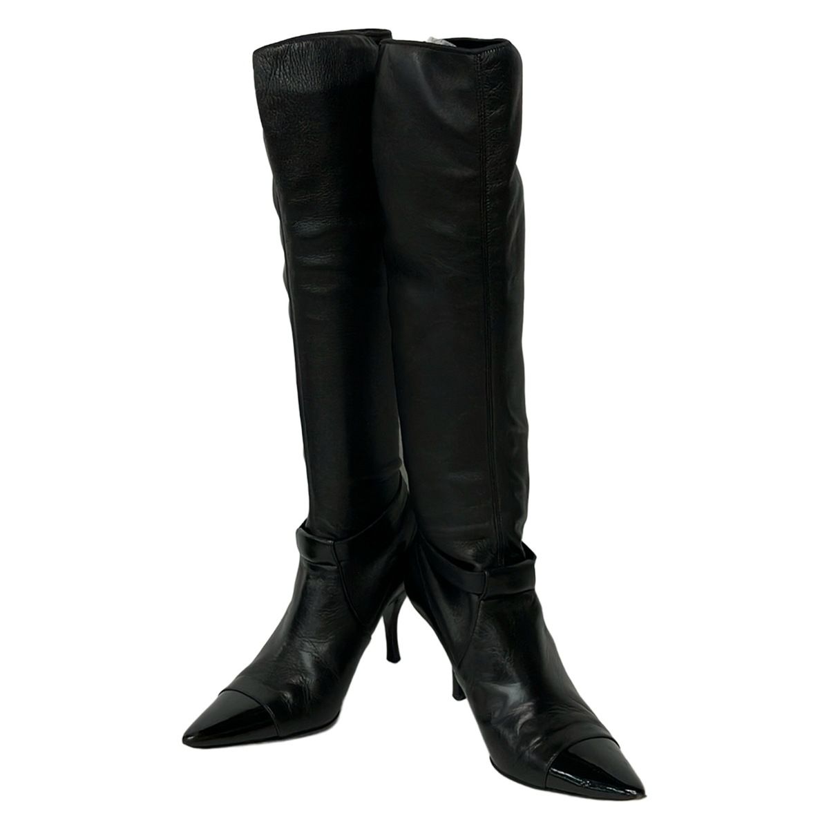 CHANEL(シャネル) ロングブーツ 36 C レディース - 黒 レザー