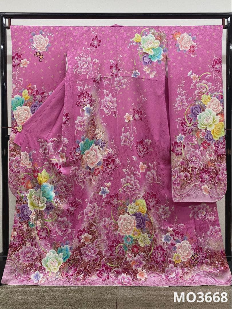 振袖 ラメ刺繍 紋意匠 身丈168cm パールトーン加工済 MO3368 【公式通販】