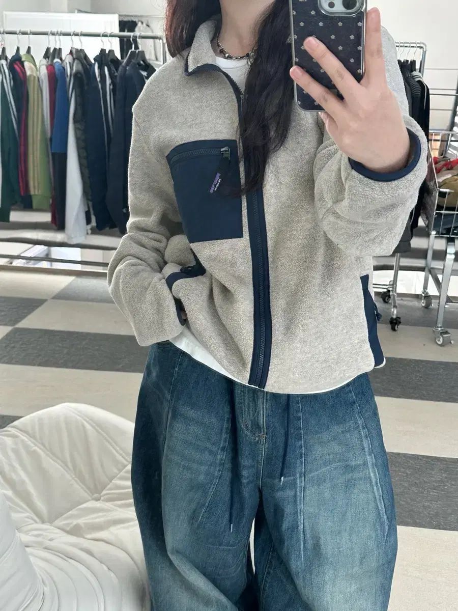 パタゴニア Synchilla シンチラ オートミール|ネイビー ジップアップ ジャケット