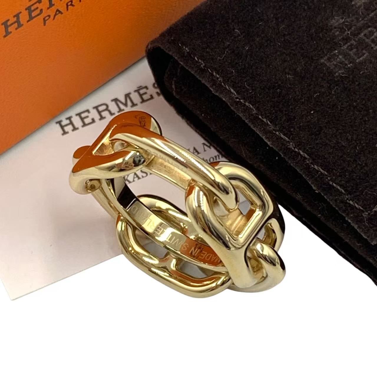 未使用品 HERMES エルメス スカーフリング ゴールド GP