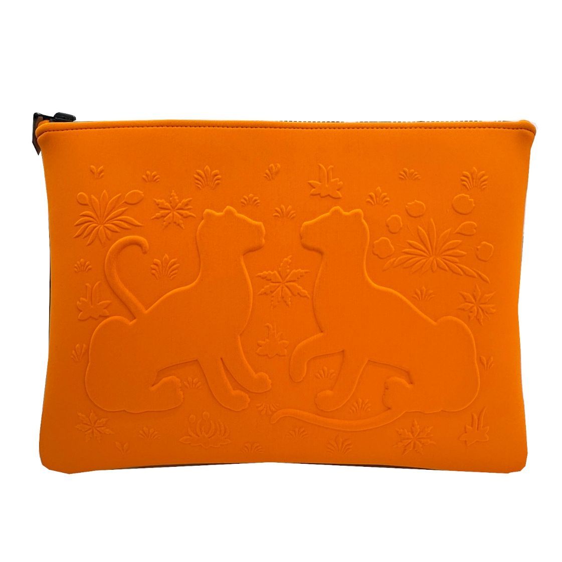 中古】HERMES エルメス ネオバンGM オレンジ レオパード ポーチ