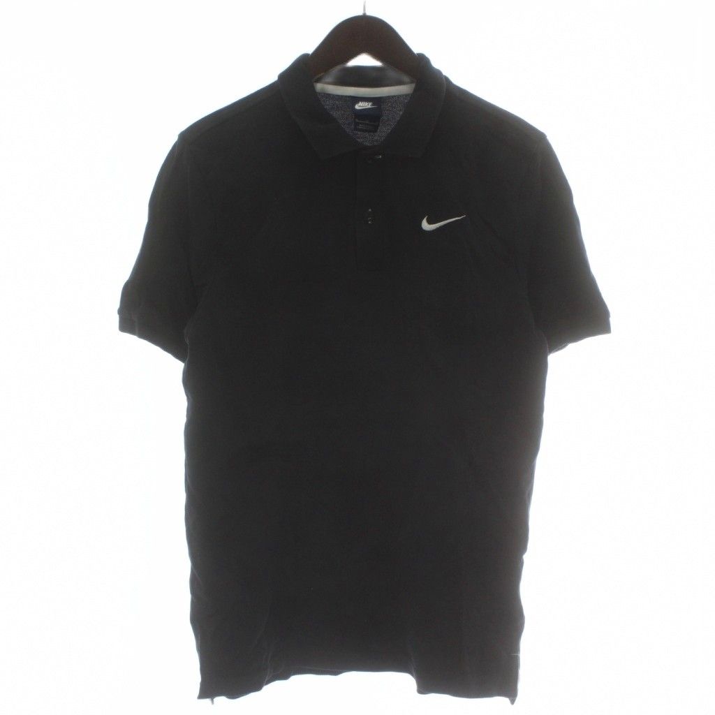 ナイキ NIKE ポロシャツ 半袖 ロゴ 刺繍 M 黒 ブラック /XZ □GY58