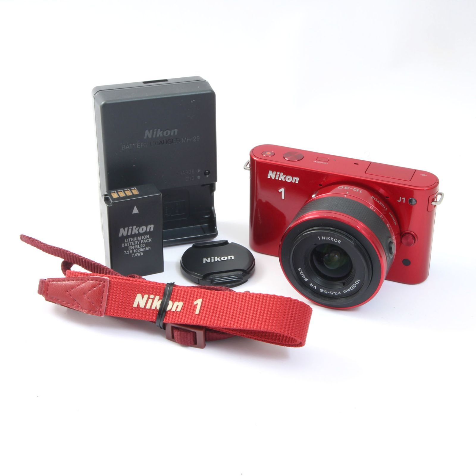 ニコン Nikon1 J1 レッド + 1NIKKOR 10-30mm VR レンズセット