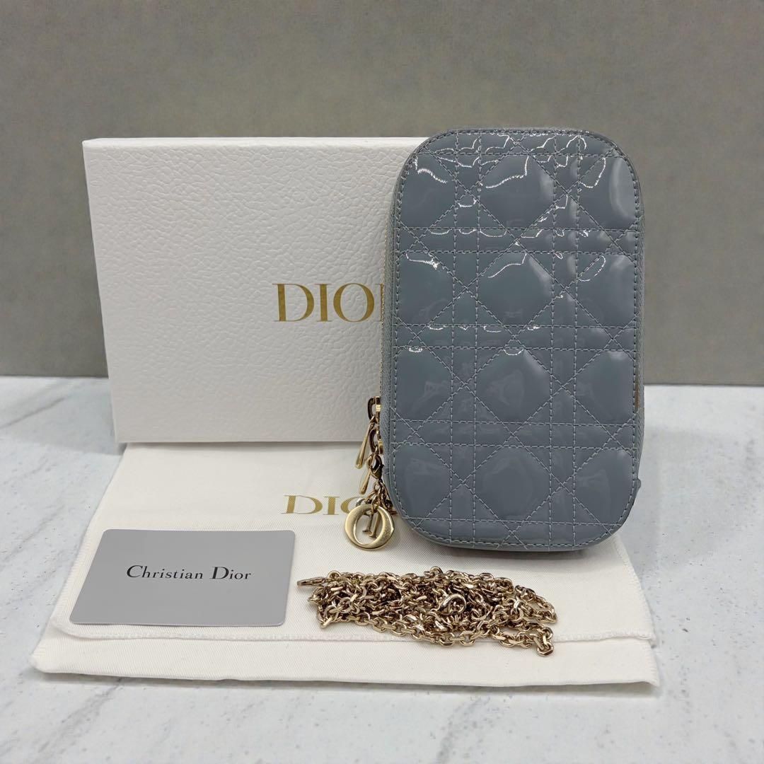 ⭐️良品⭐️ レディディオール カナージュ フォンホルダー パテント