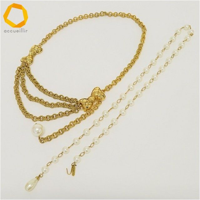 インゲボルグ INGEBORG チェーンベルト セット ロゴ パール リボン