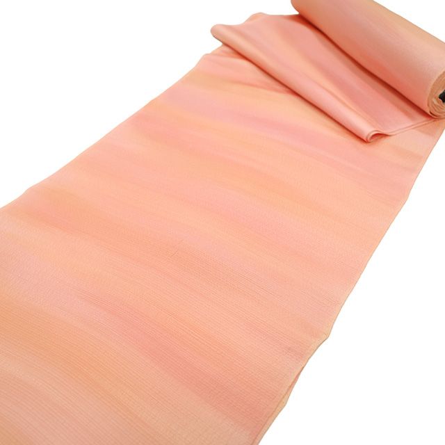 新古品】 長襦袢 襦袢 反物 正絹 丹後ちりめん オレンジ ピンク 霞