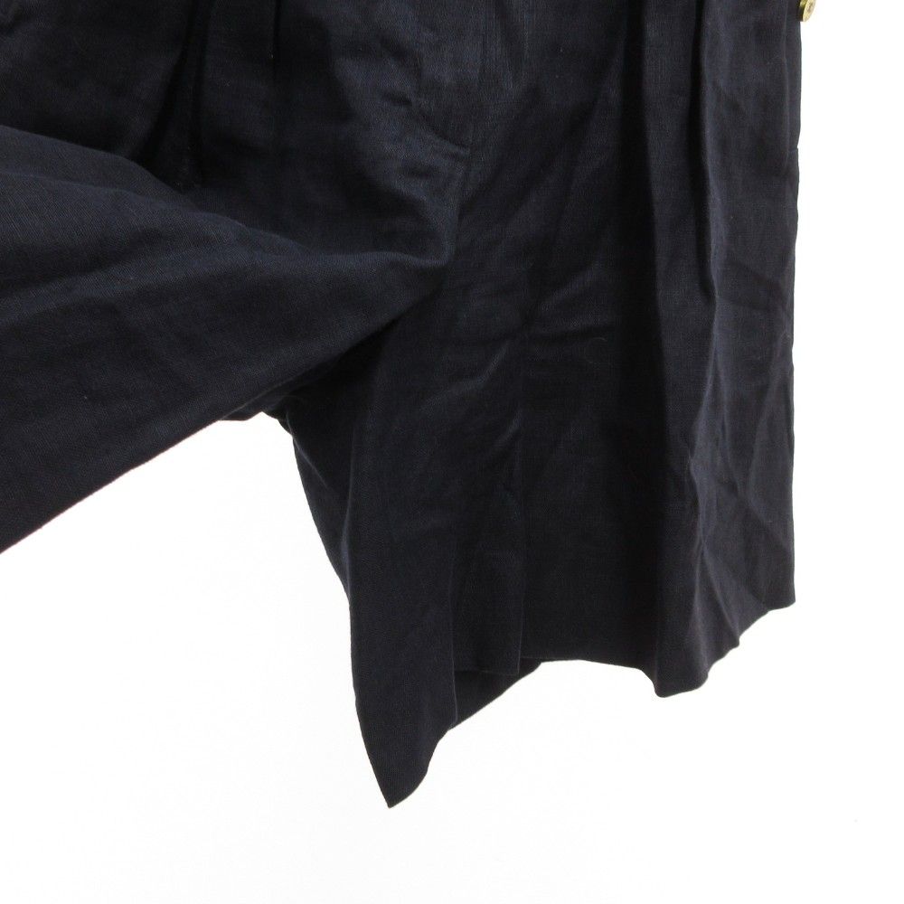 シャネル CHANEL ヴィンテージ キュロット ショートパンツ タック 麻