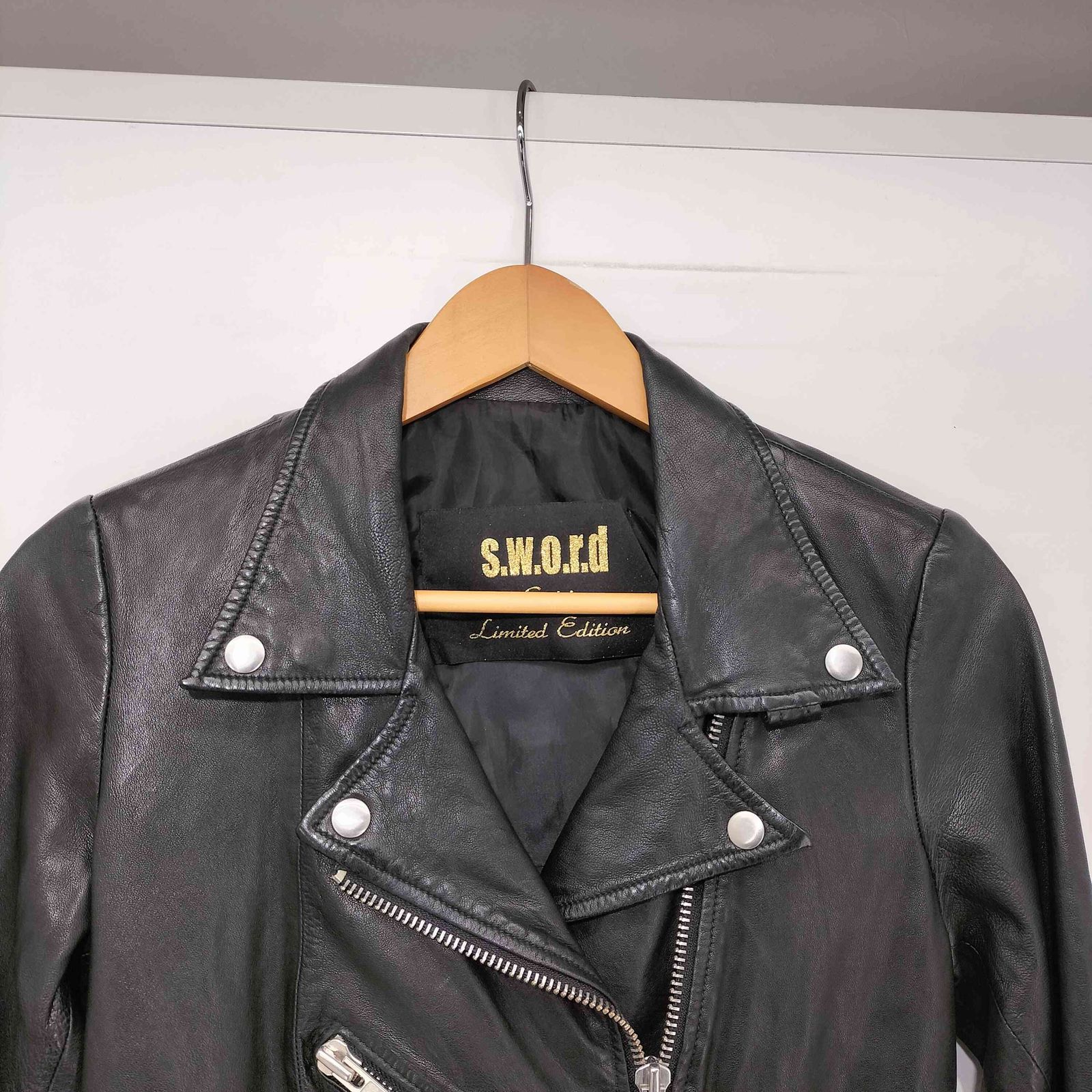 ユーズドフルギ USED古着 ラムレザーダブルライダースジャケット