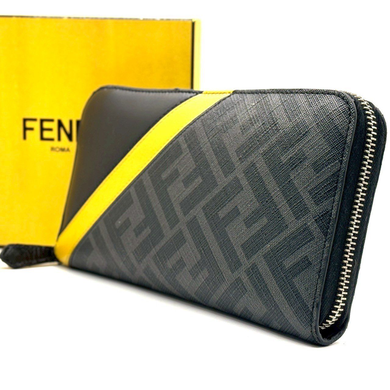 定番に、角度をつける】 FENDI 長財布 ダイアゴナル ラウンド