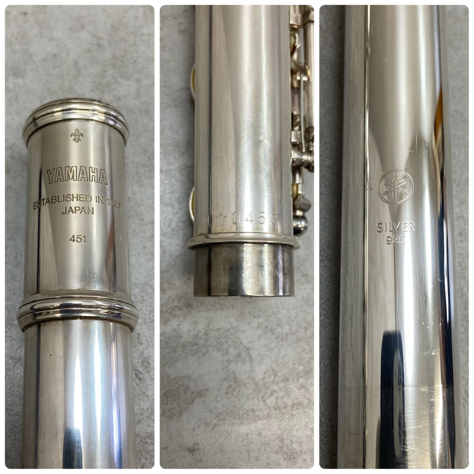 YAMAHA ヤマハ YFL 451 頭部管銀製 Eメカ フルート ヤマハ フルート YFL-451 頭部管銀製 Eメカ搭載 ピントップアーム 銀