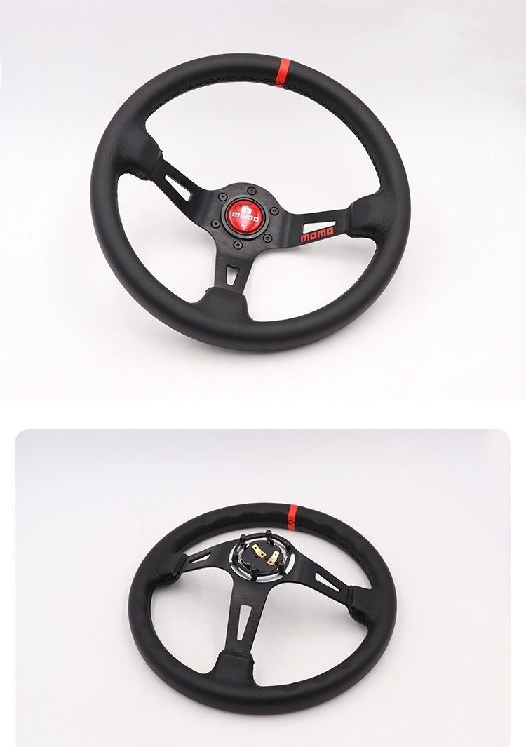 MOMO ステアリングホイール L-14 MOMO ステアリングホイール 14インチ レザー 3色選 - メルカリ