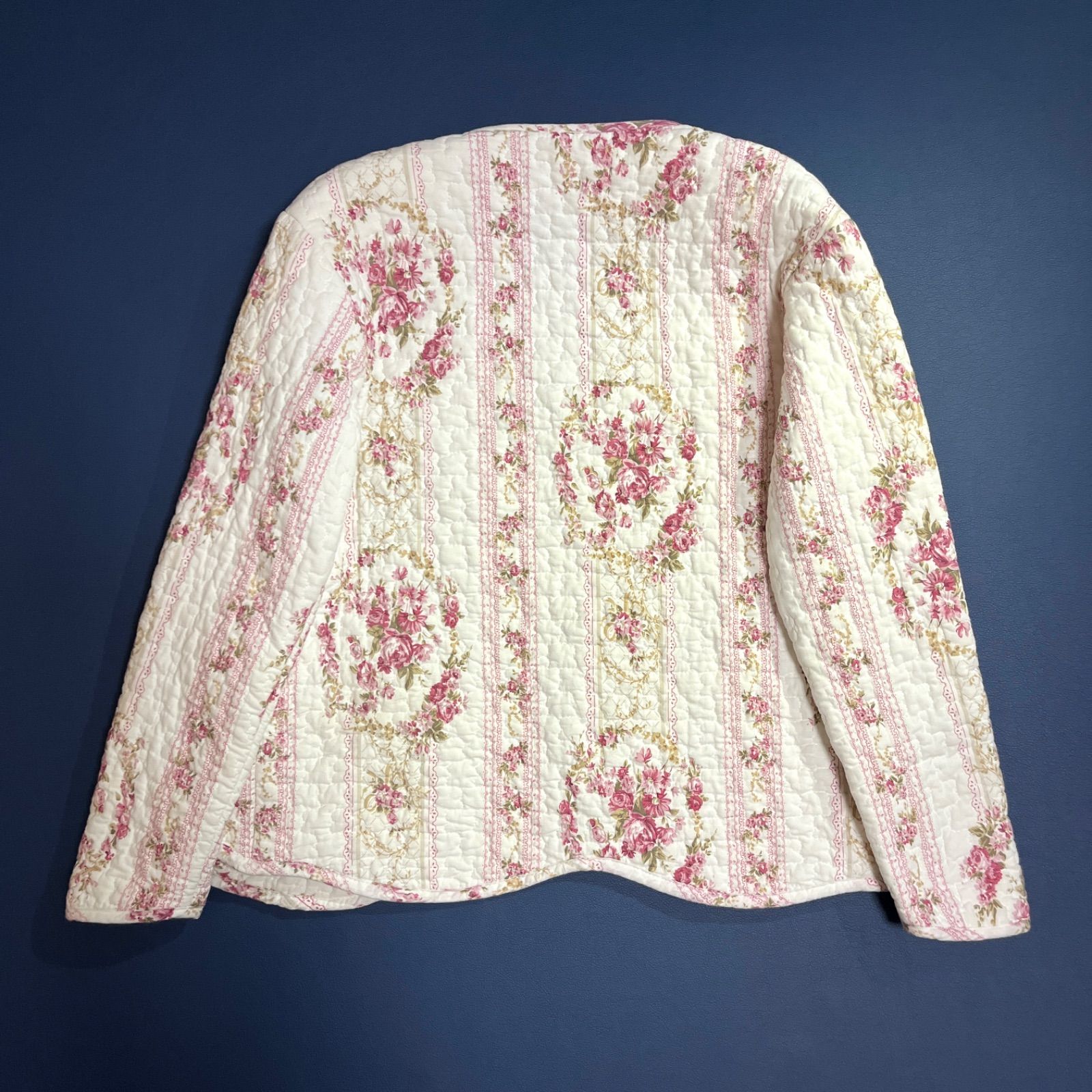 cY78 UNE FEMME New York 定12万 花柄 バラ キルティング ビンテージ