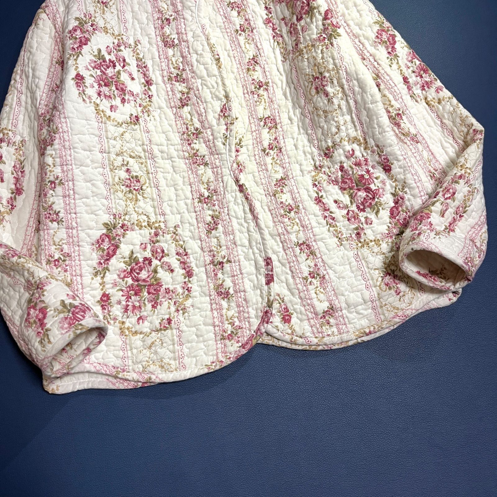 cY78 UNE FEMME New York 定12万 花柄 バラ キルティング ビンテージ