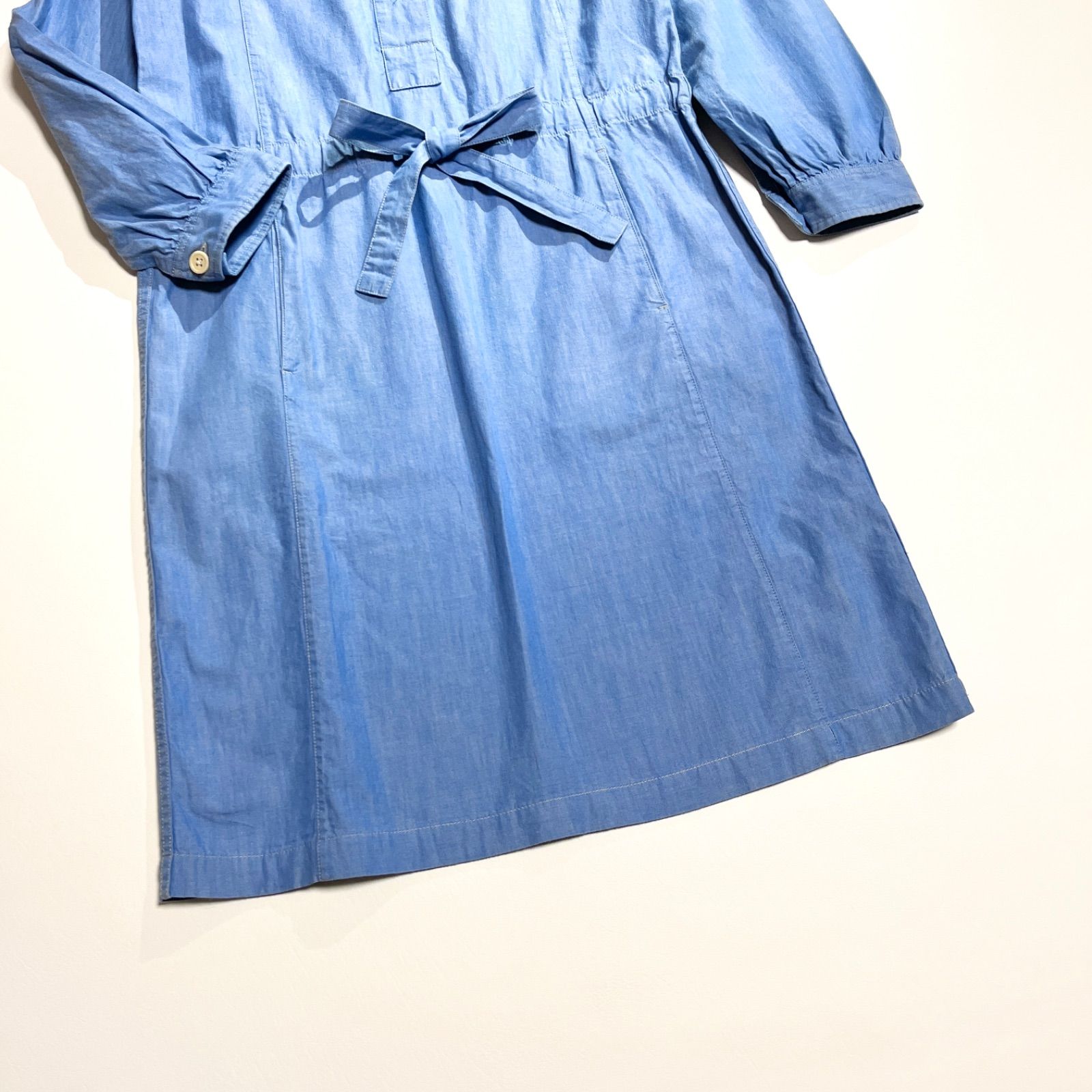 cY94 MHL. マーガレットハウエル バンドカラー シャツワンピース