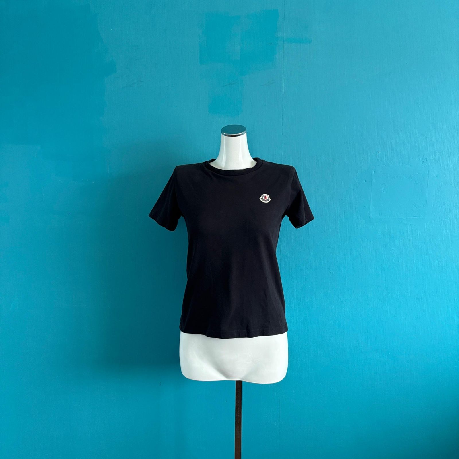 1167 MONCLER モンクレール キッズ140 黒 Tシャツ ロゴワッペン