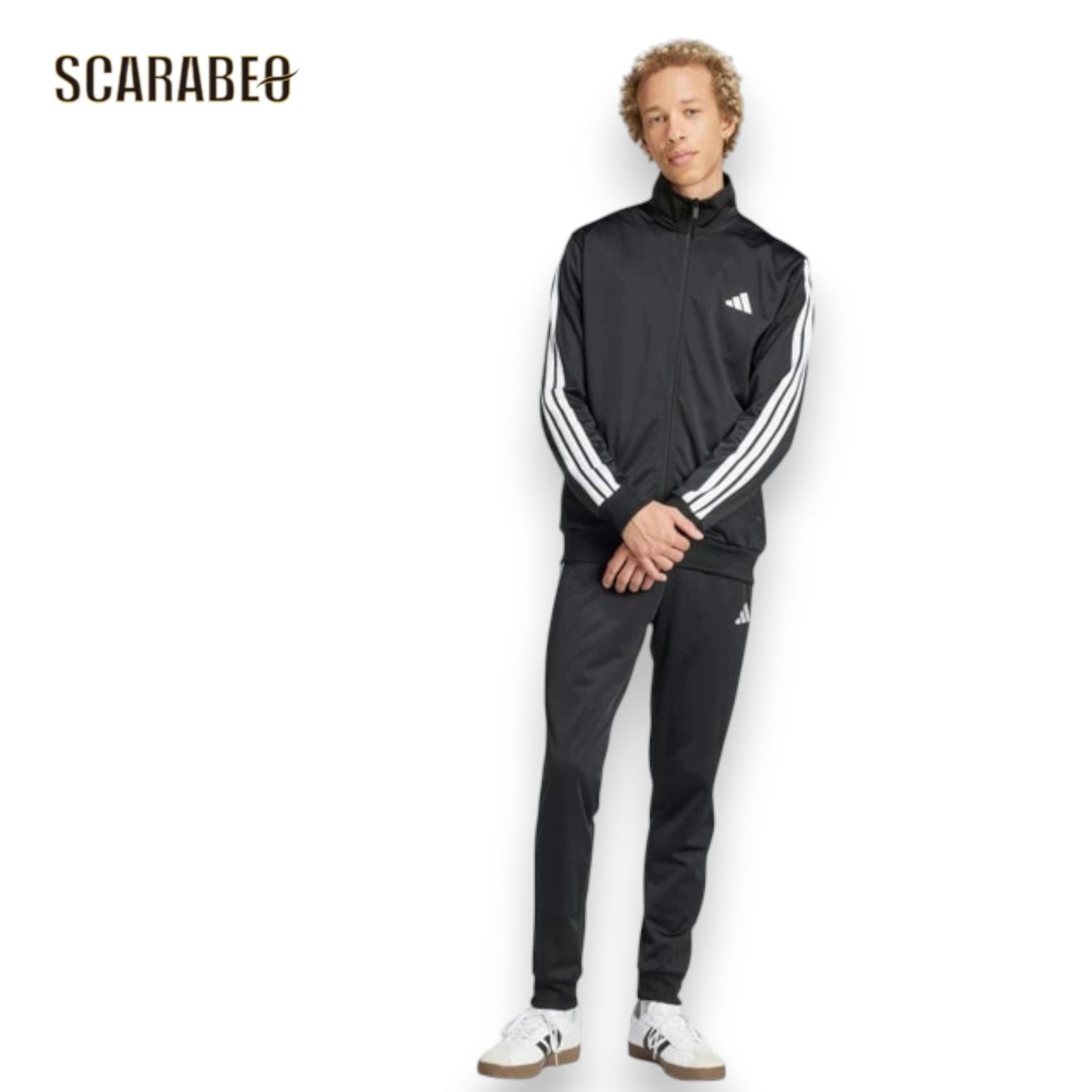 アディダス ベーシック スリーストライプス トリコット トラックスーツ