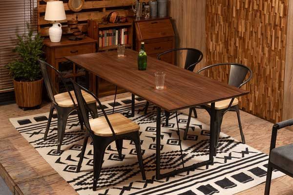 天然木（アッシュ）座面とスチールフレームのダイニングチェア「W43