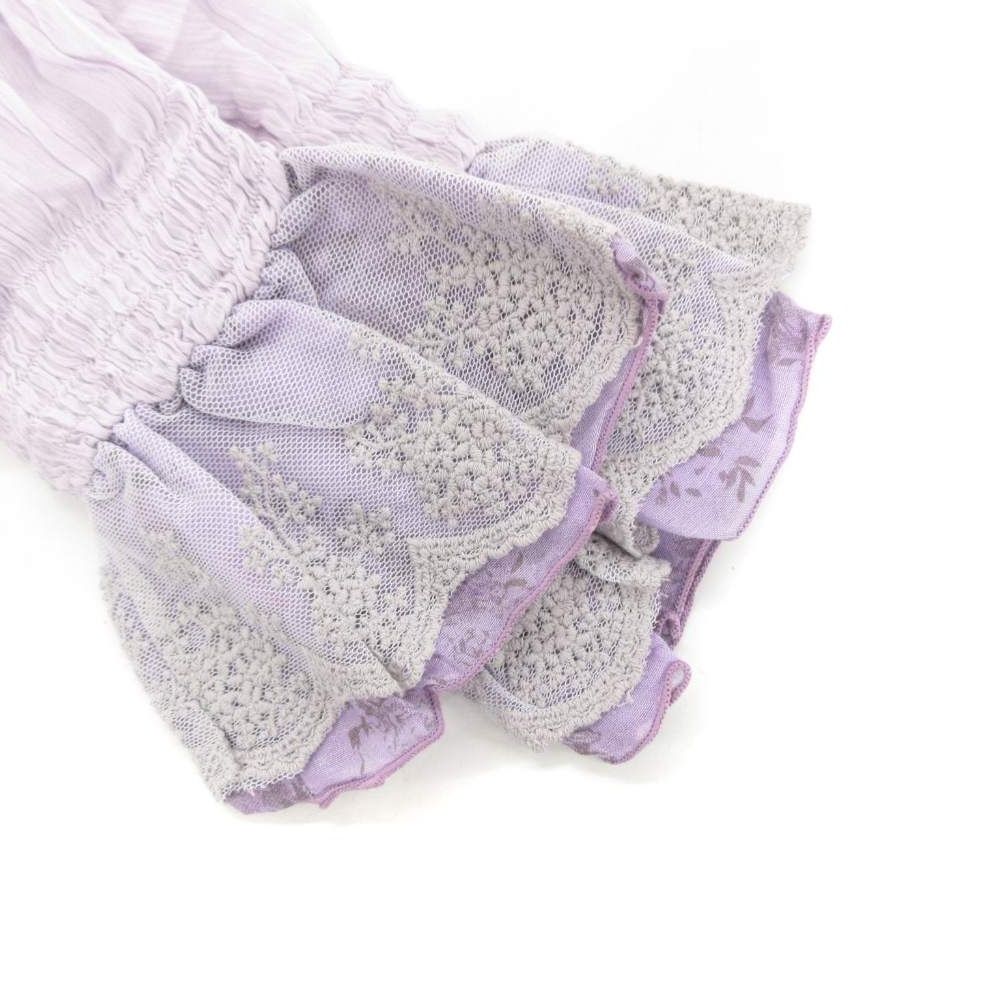 OZZ ONESTE パープル フリル長袖トップス オッズオネスト OZZ ONESTE タグ付き ブラウス カットソー 長袖 フリル