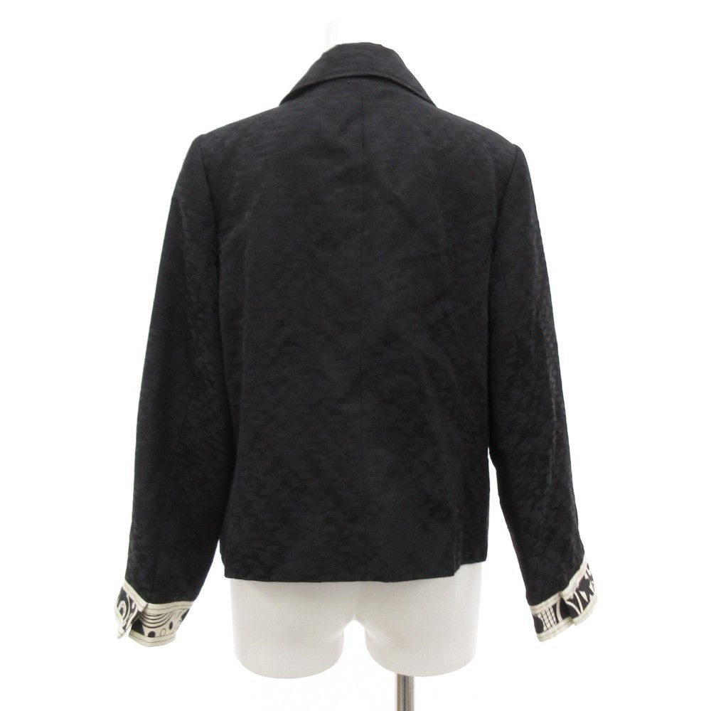 レオナールジャケットLL レオナール LEONARD FASHION テーラードジャケット ジャガード 千鳥柄