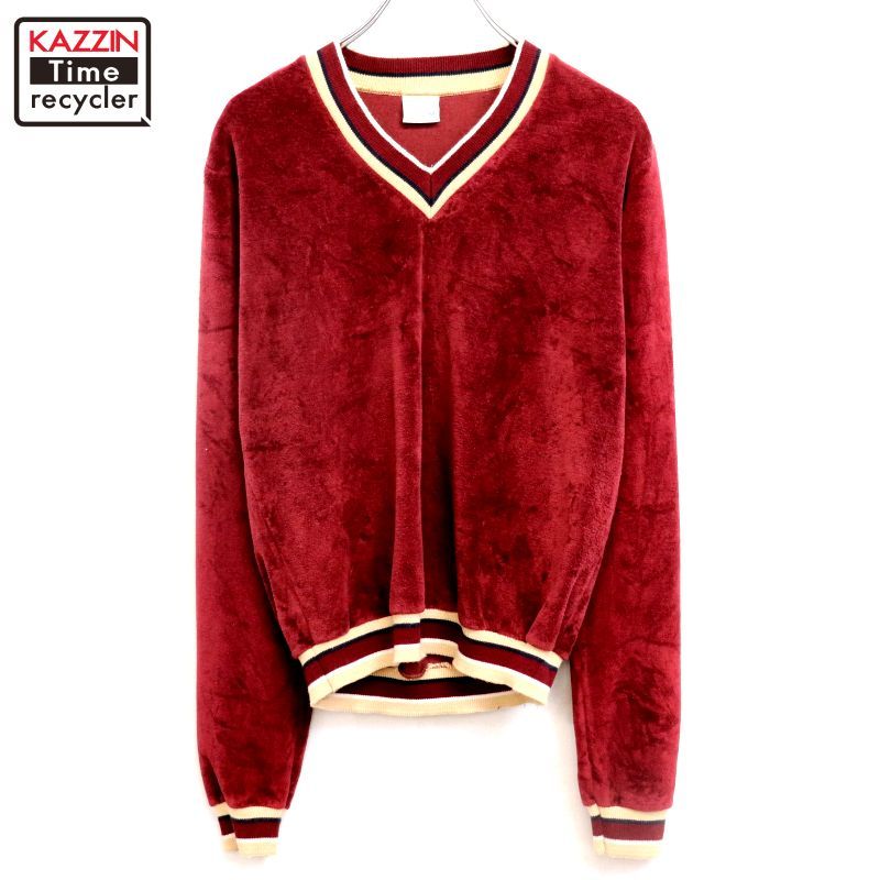 70s USA製 vintage J.C.Penney Vネック ベロア トレーナー メンズ 表記