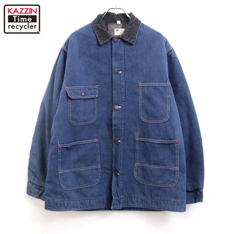 70s vintage Sears 裏地ブランケット バットダイ デニム カバーオール